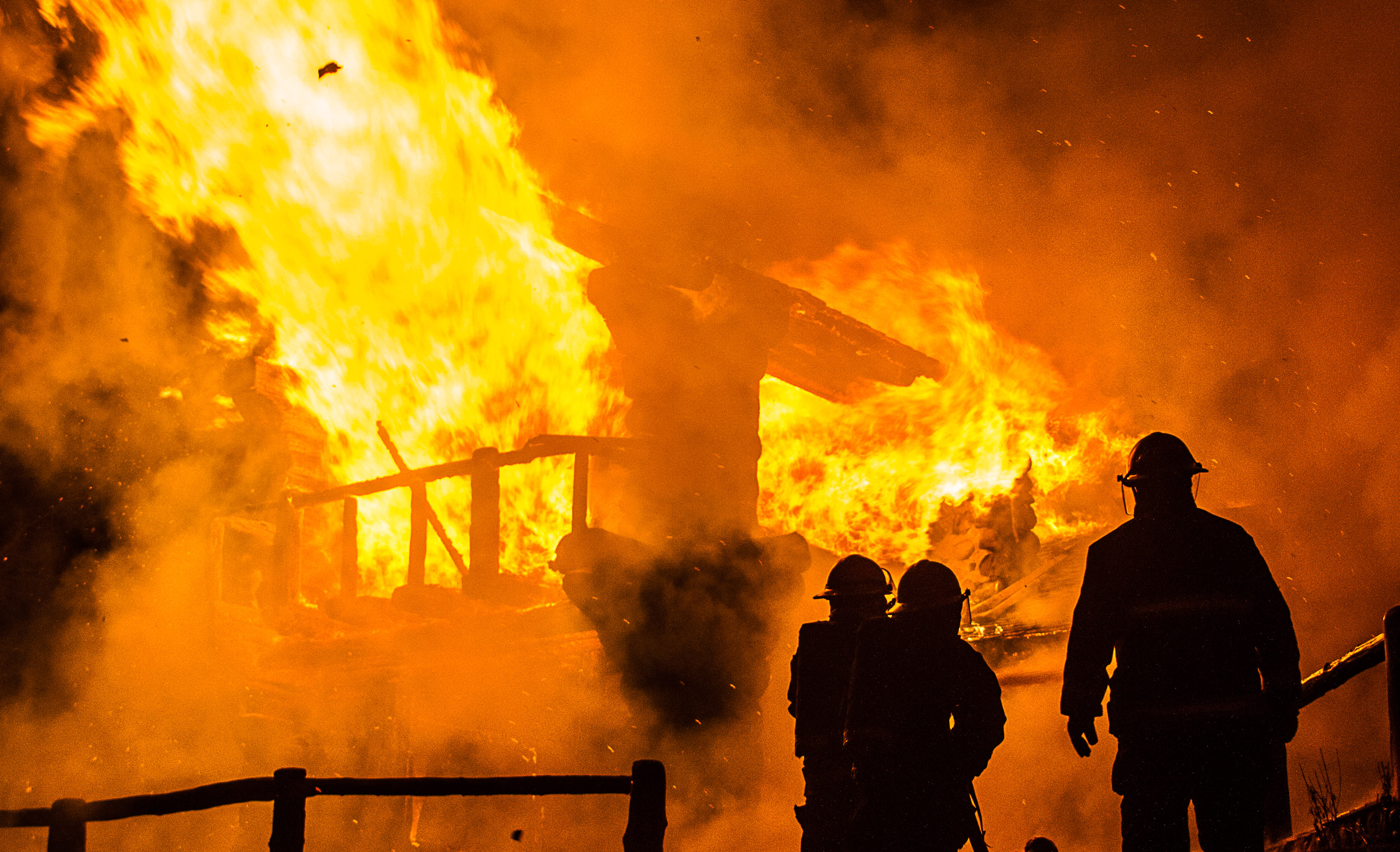Estructura afectada por incendio